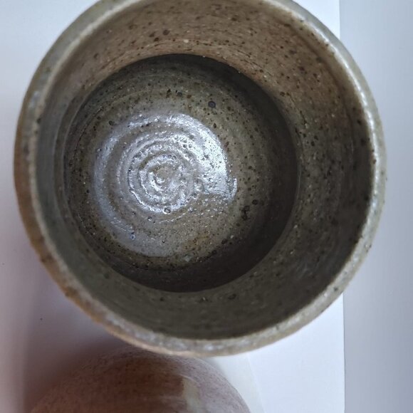 Vintage Studio Pottery Stoneware Jug and Cup Rustic Textured Earthy c1980-90s - Picture 7 of 8